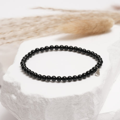 Genuine Black Agate Gemstone Bracelet