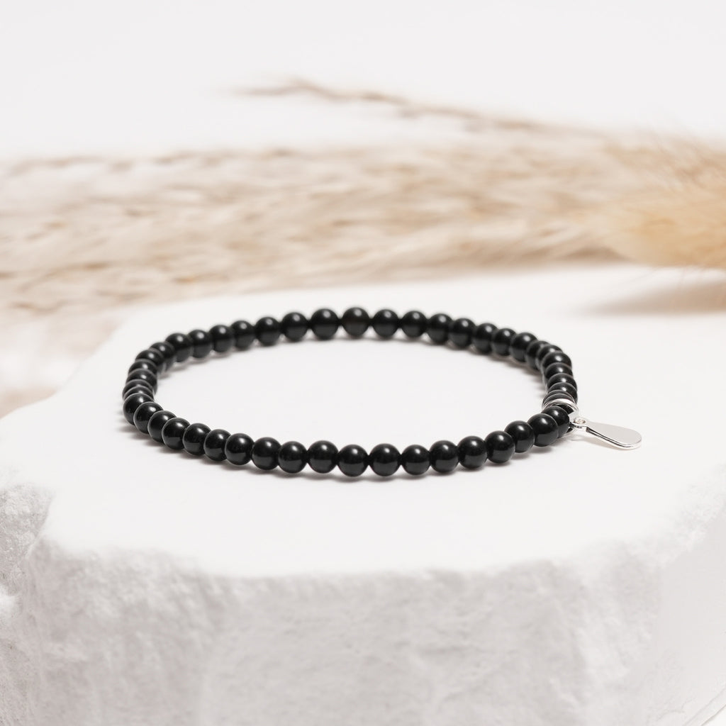 Genuine Black Tourmaline Gemstone Bracelet