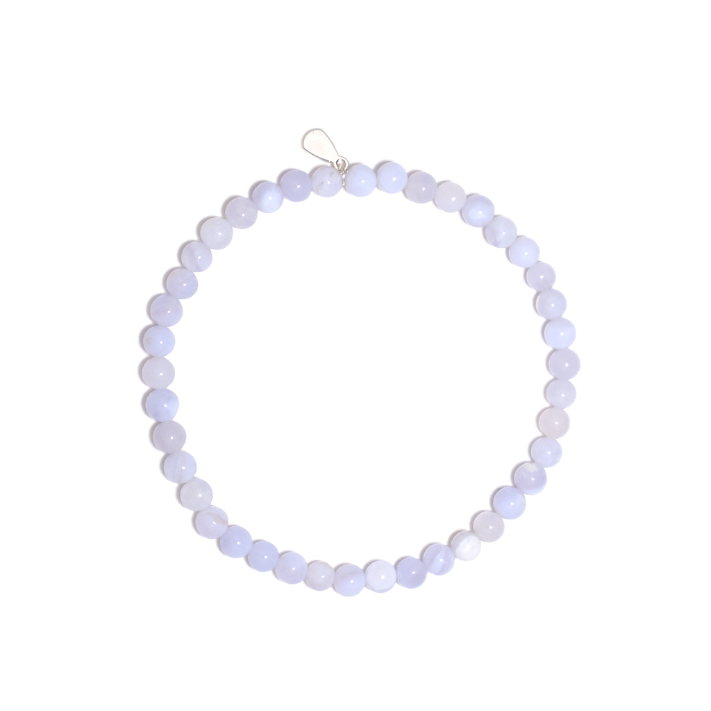 Genuine Blue Lace Agate Gemstone Bracelet