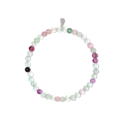 Genuine Rainbow Fluorite Gemstone Bracelet