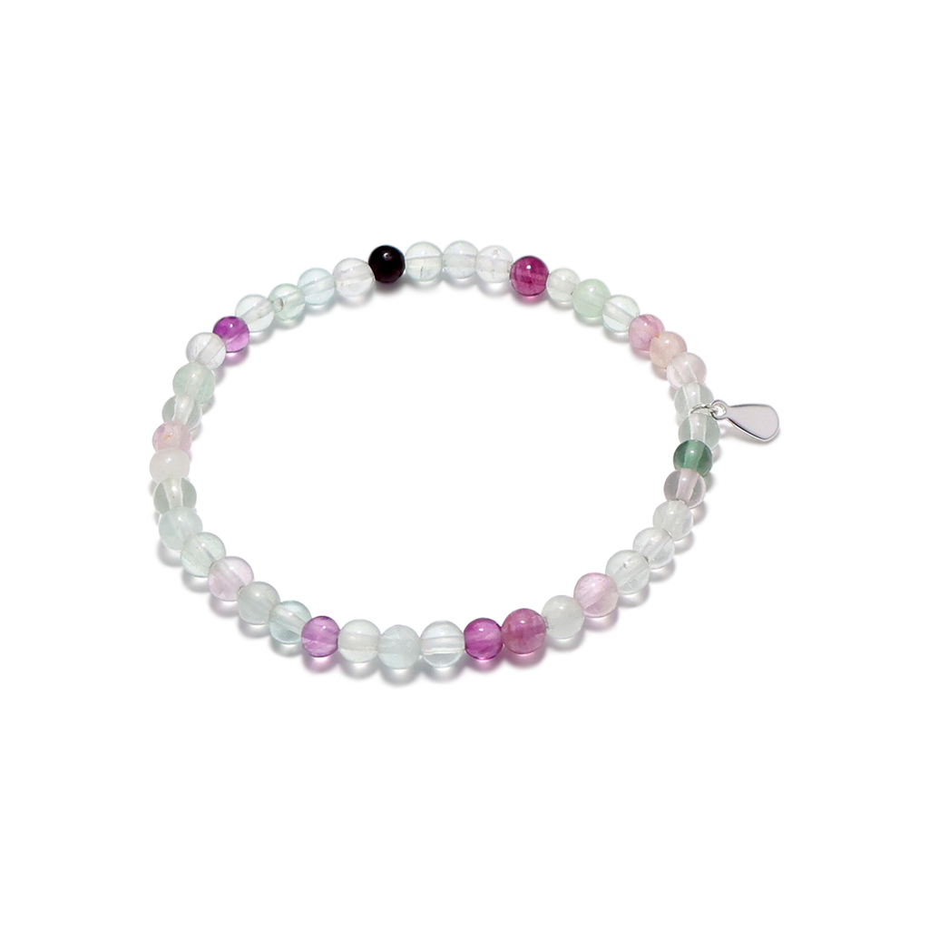 Genuine Rainbow Fluorite Gemstone Bracelet