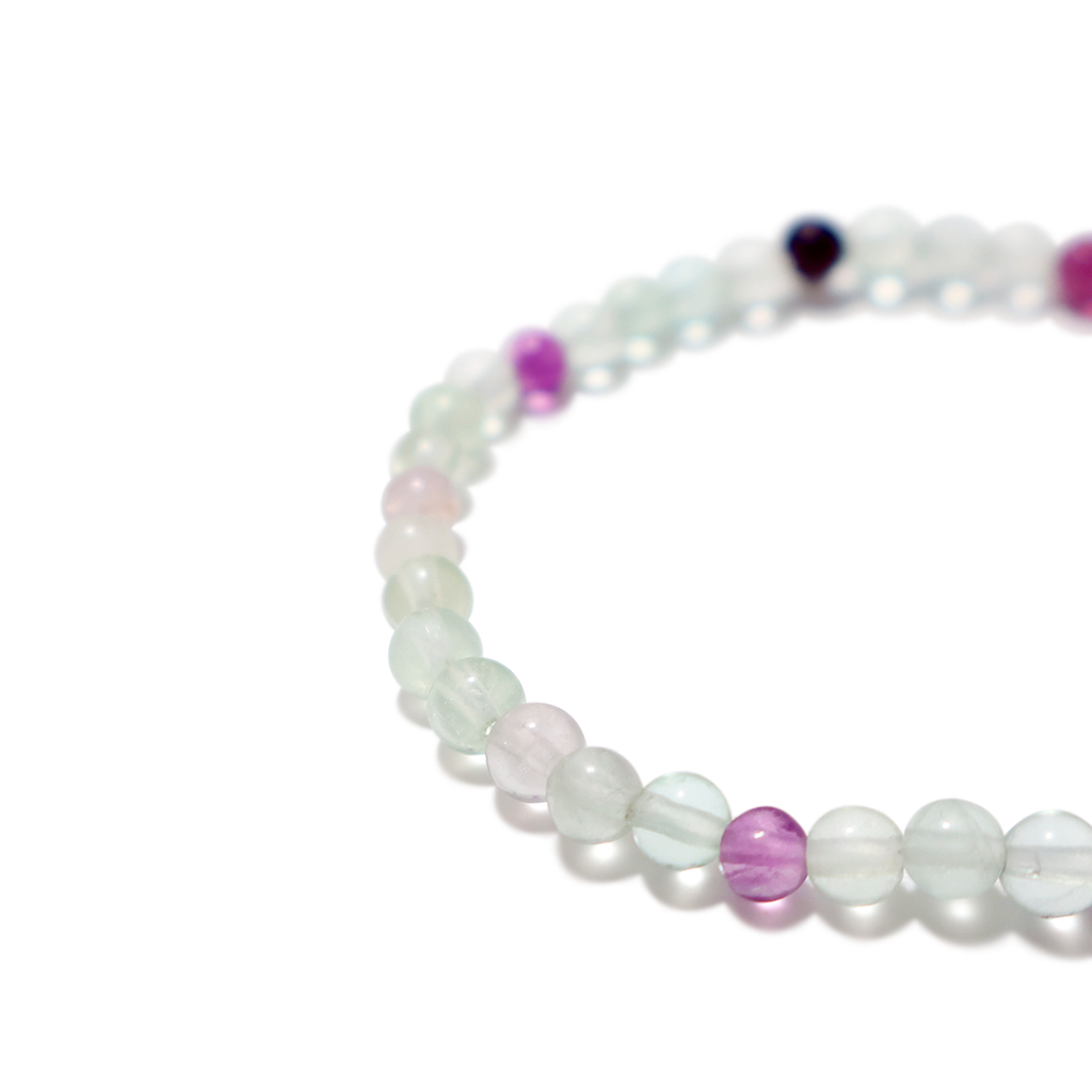 Genuine Rainbow Fluorite Gemstone Bracelet