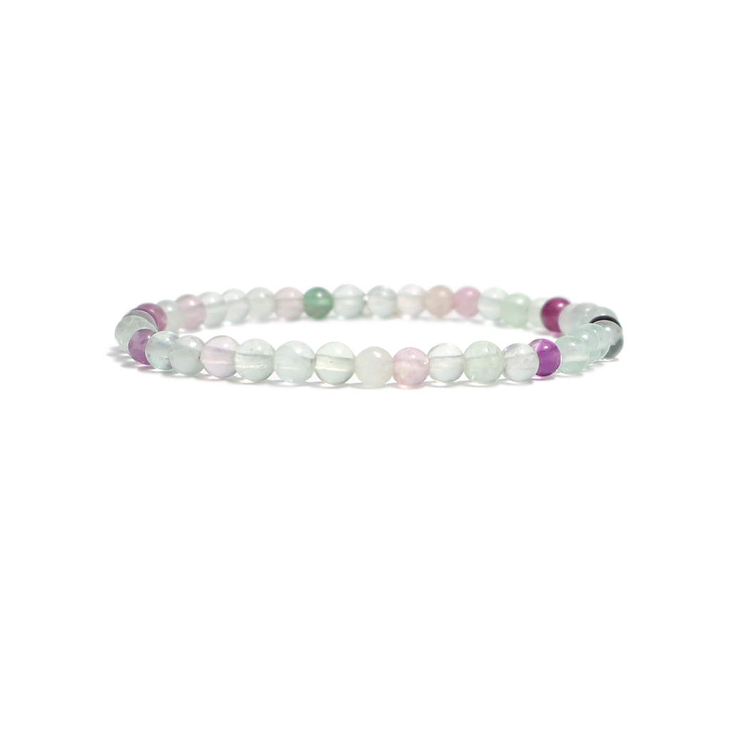 Genuine Rainbow Fluorite Gemstone Bracelet
