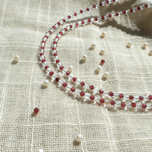 Load image into Gallery viewer, Double Strand Garnet &amp; Clear Quartz Gemstone Necklace