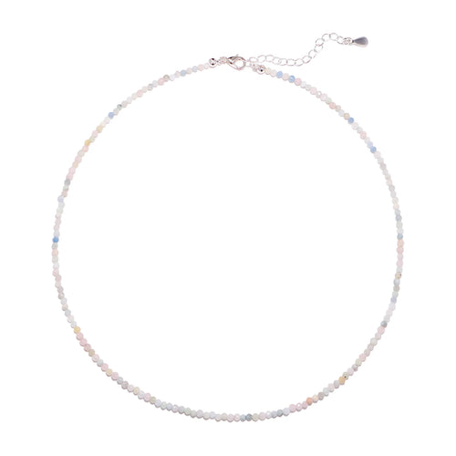 Genuine Morganite Gemstone Necklace, Choker