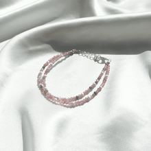 Load image into Gallery viewer, Double Strand Genuine Rainbow Tourmaline &amp; Pearl Bracelet