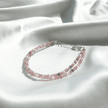 Load image into Gallery viewer, Double Strand Genuine Rainbow Tourmaline &amp; Pearl Bracelet