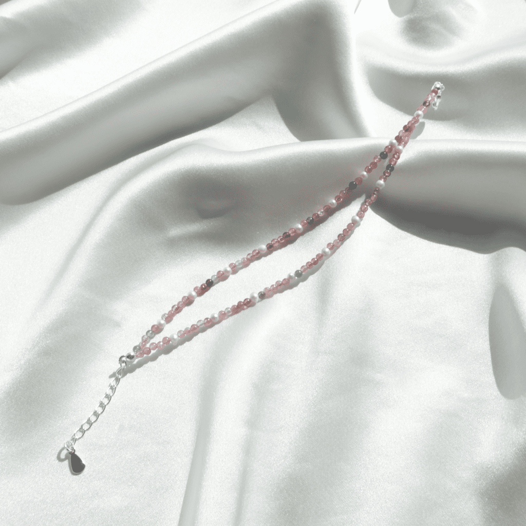 Double Strand Genuine Rainbow Tourmaline & Pearl Bracelet