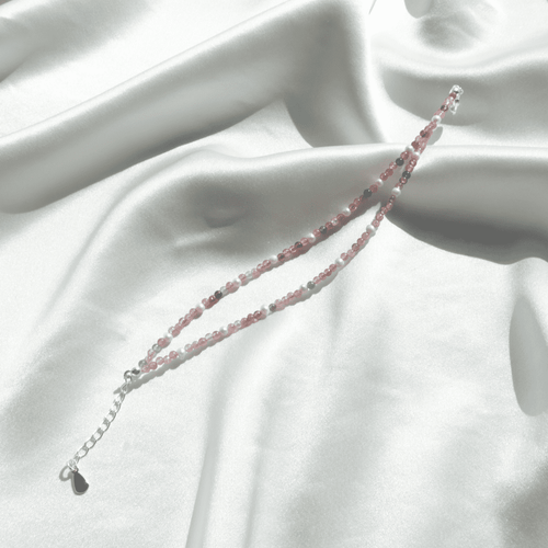 Double Strand Genuine Rainbow Tourmaline & Pearl Bracelet