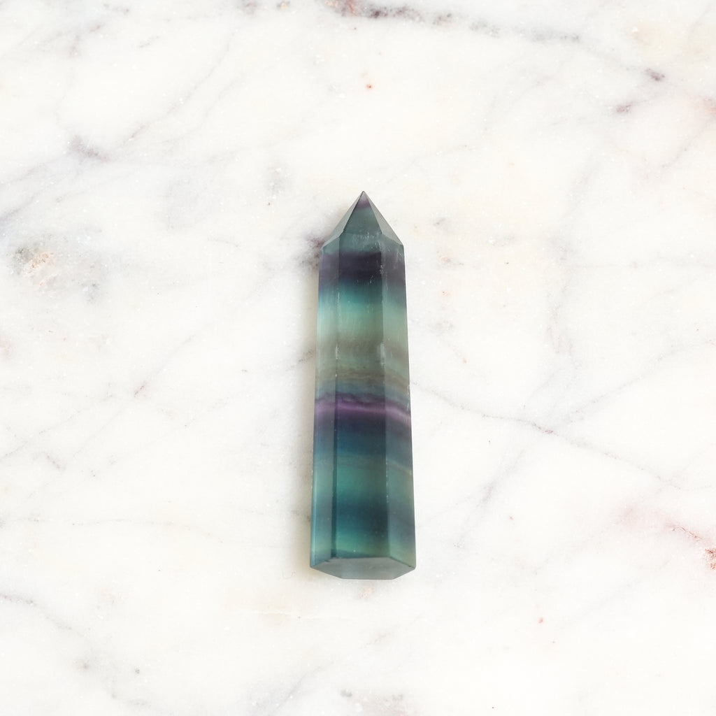 Genuine Rainbow Fluorite Crystal Point
