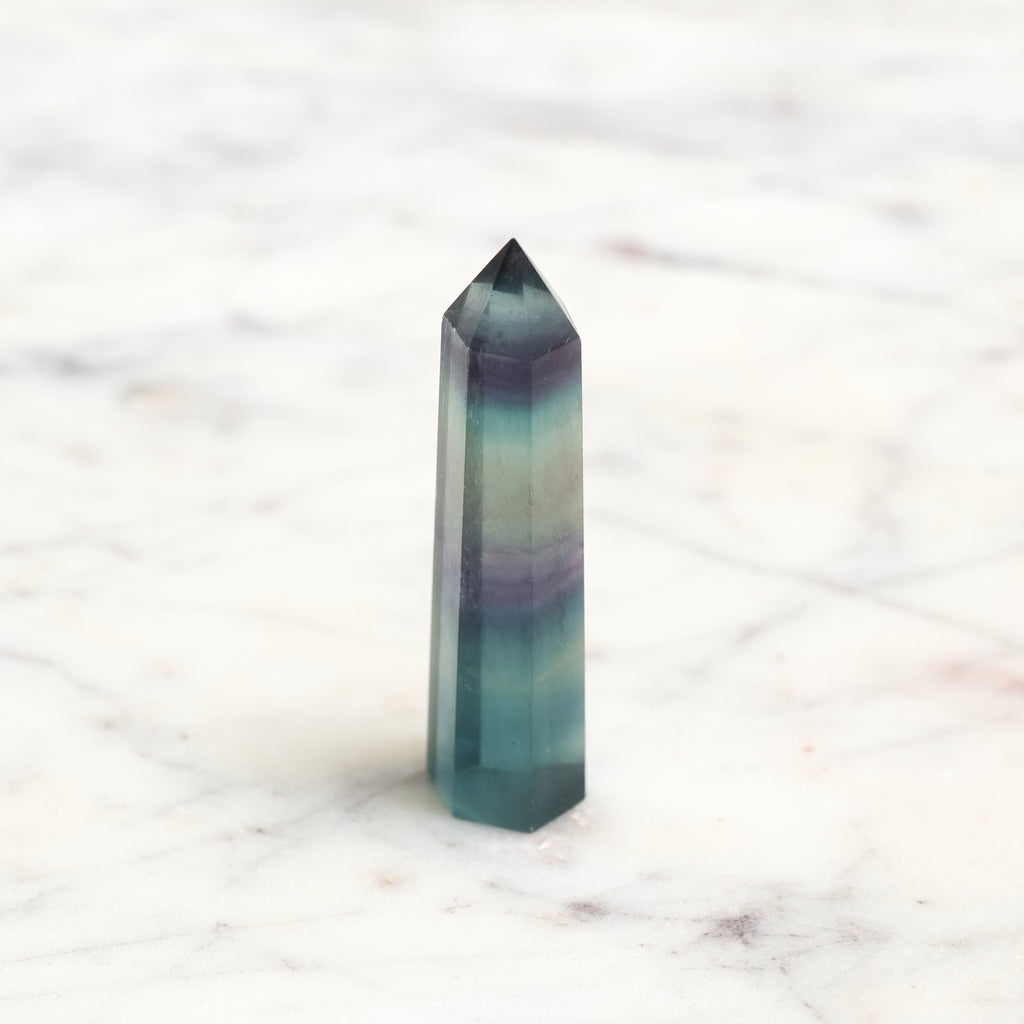 Genuine Rainbow Fluorite Crystal Point
