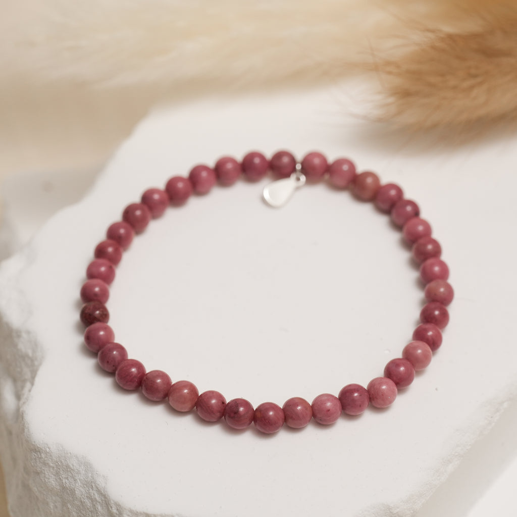 Genuine Rhodonite Gemstone Bracelet