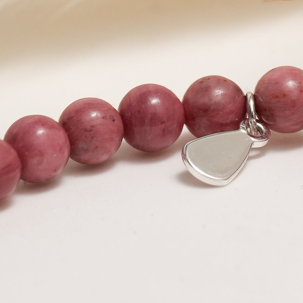 Genuine Rhodonite Gemstone Bracelet
