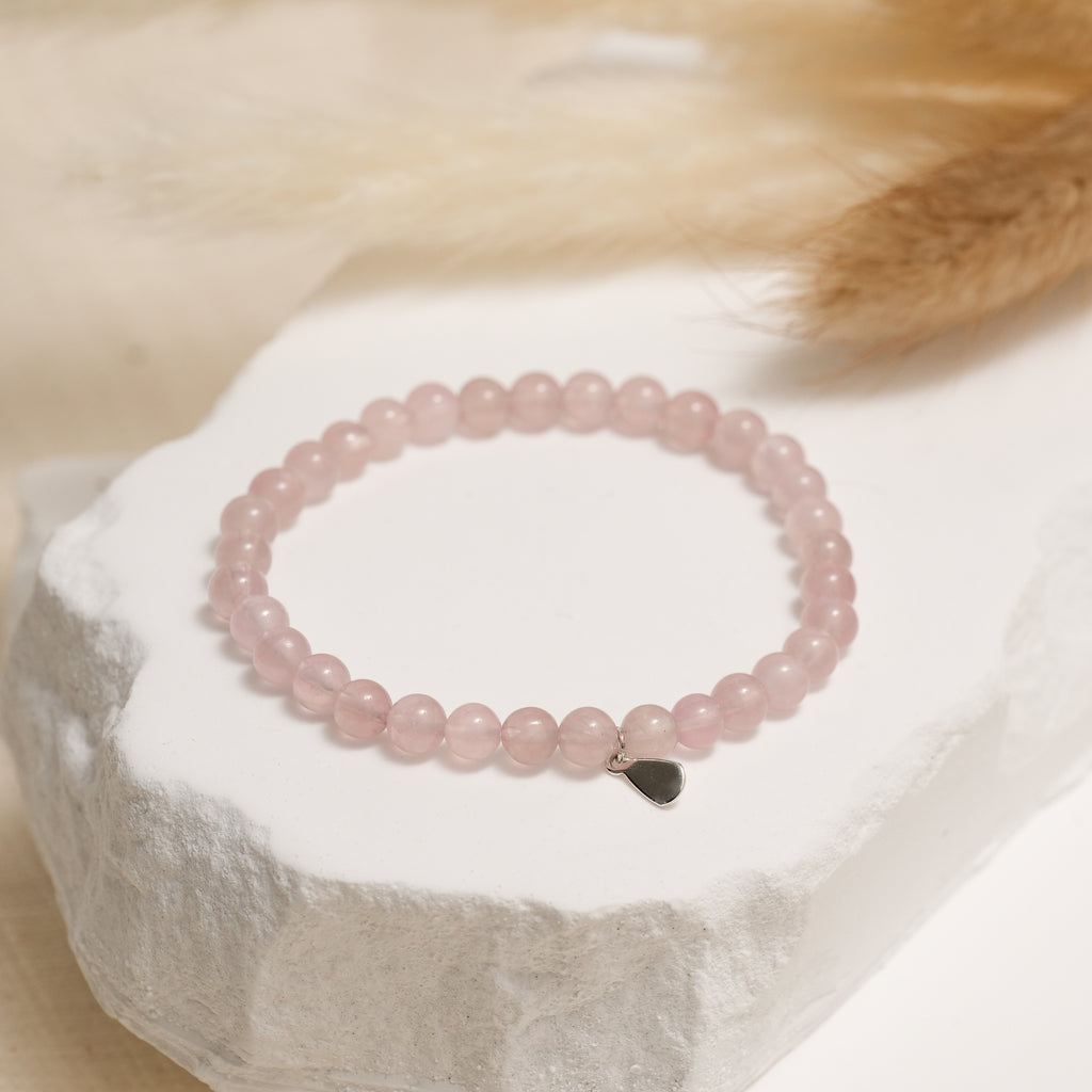 Genuine Madagascar Rose Quartz Gemstone Bracelet
