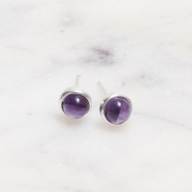 Sterling Silver Amethyst Crystal Earrings