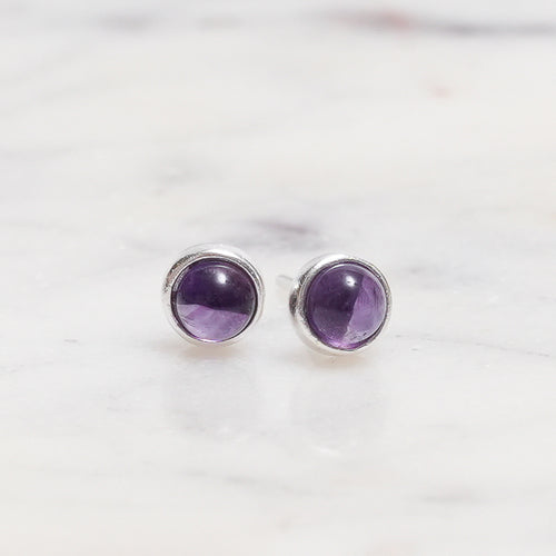 Sterling Silver Amethyst Crystal Earrings
