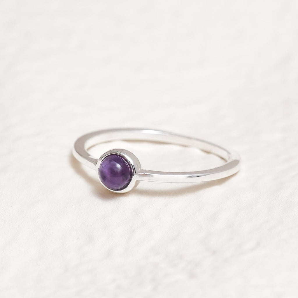 Sterling Silver Amethyst Crystal Ring