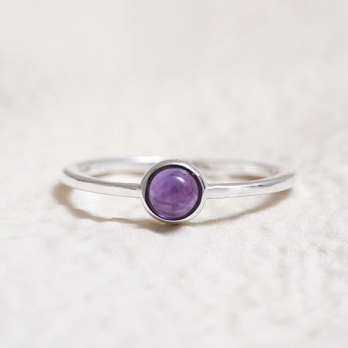 Sterling Silver Amethyst Crystal Ring