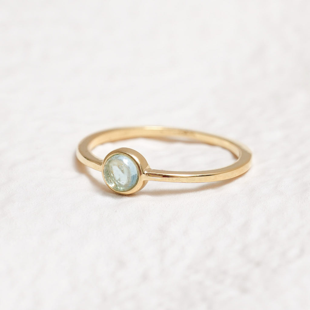Sterling Silver Aquamarine Crystal Ring