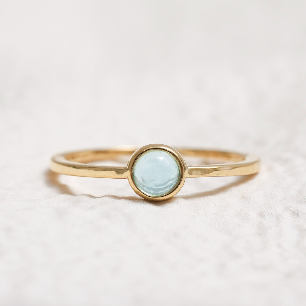 Sterling Silver Aquamarine Crystal Ring