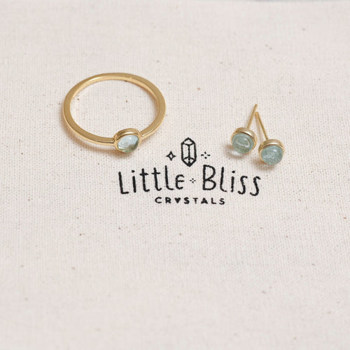 Sterling Silver Aquamarine Crystal Ring