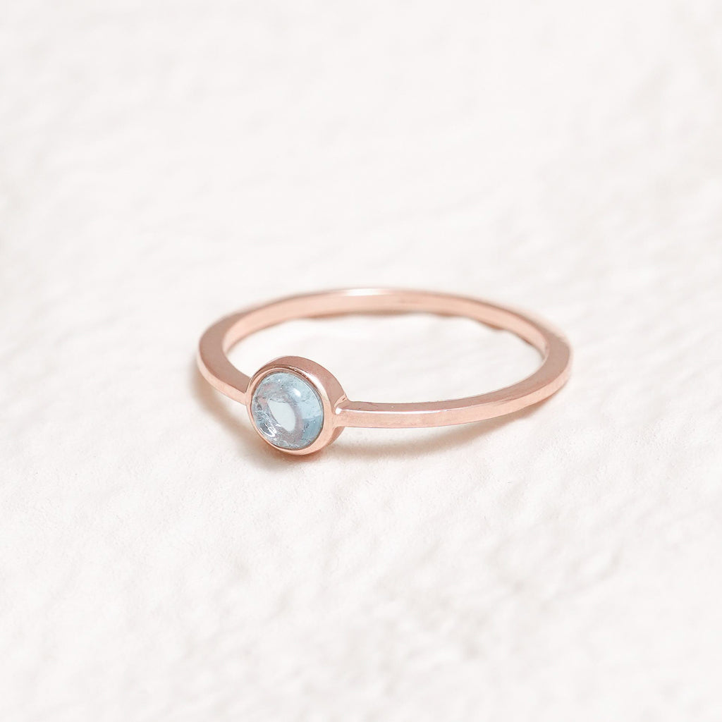 Sterling Silver Aquamarine Crystal Ring