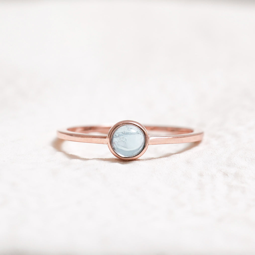 Sterling Silver Aquamarine Crystal Ring