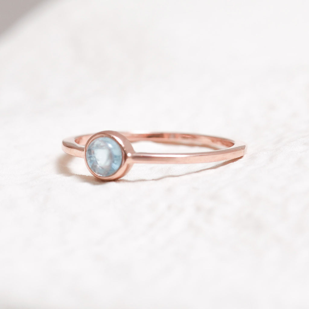 Sterling Silver Aquamarine Crystal Ring