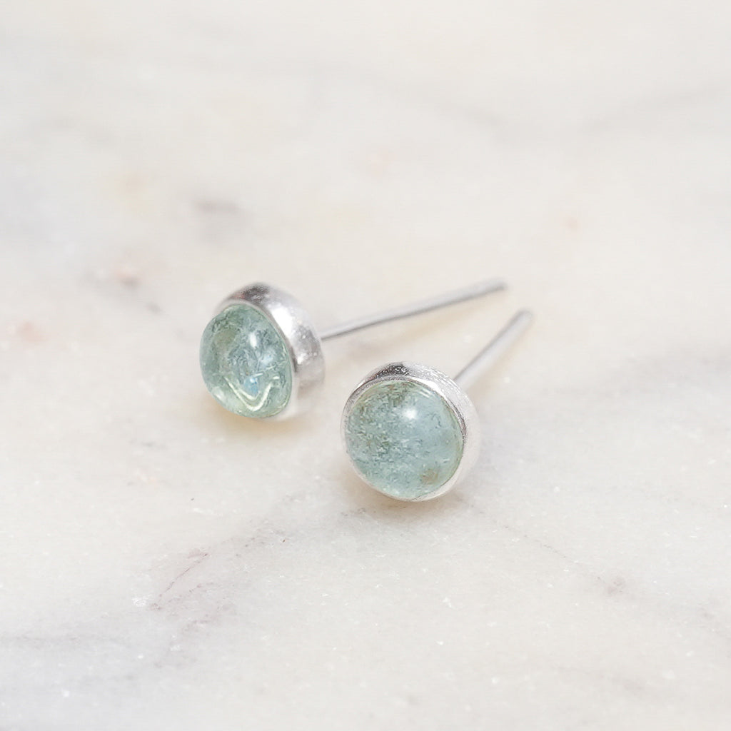 Sterling Silver Aquamarine Crystal Earrings