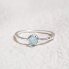 Load image into Gallery viewer, Sterling Silver Aquamarine Crystal Ring