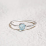 Sterling Silver Aquamarine Crystal Ring