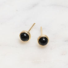 Load image into Gallery viewer, Sterling Silver Black Agate Crystal Earrings
