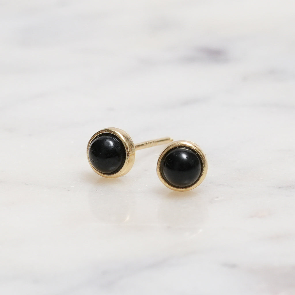 Sterling Silver Black Agate Crystal Earrings