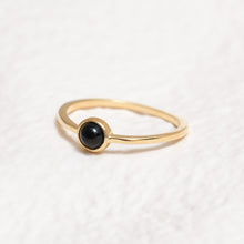 Load image into Gallery viewer, Sterling Silver Black Agate Crystal Ring