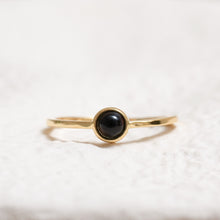 Load image into Gallery viewer, Sterling Silver Black Agate Crystal Ring