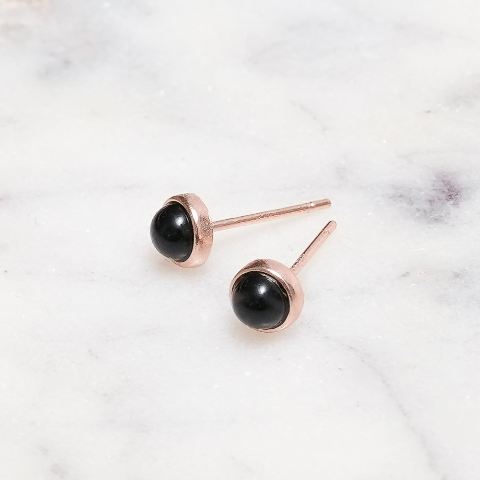 Sterling Silver Black Agate Crystal Earrings