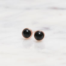Load image into Gallery viewer, Sterling Silver Black Agate Crystal Earrings