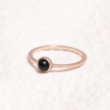 Load image into Gallery viewer, Sterling Silver Black Agate Crystal Ring