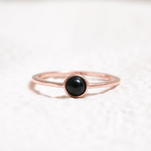 Load image into Gallery viewer, Sterling Silver Black Agate Crystal Ring