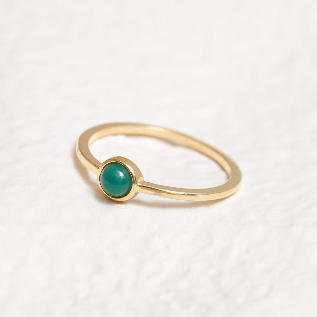 Sterling Silver Chrysoprase Crystal Ring