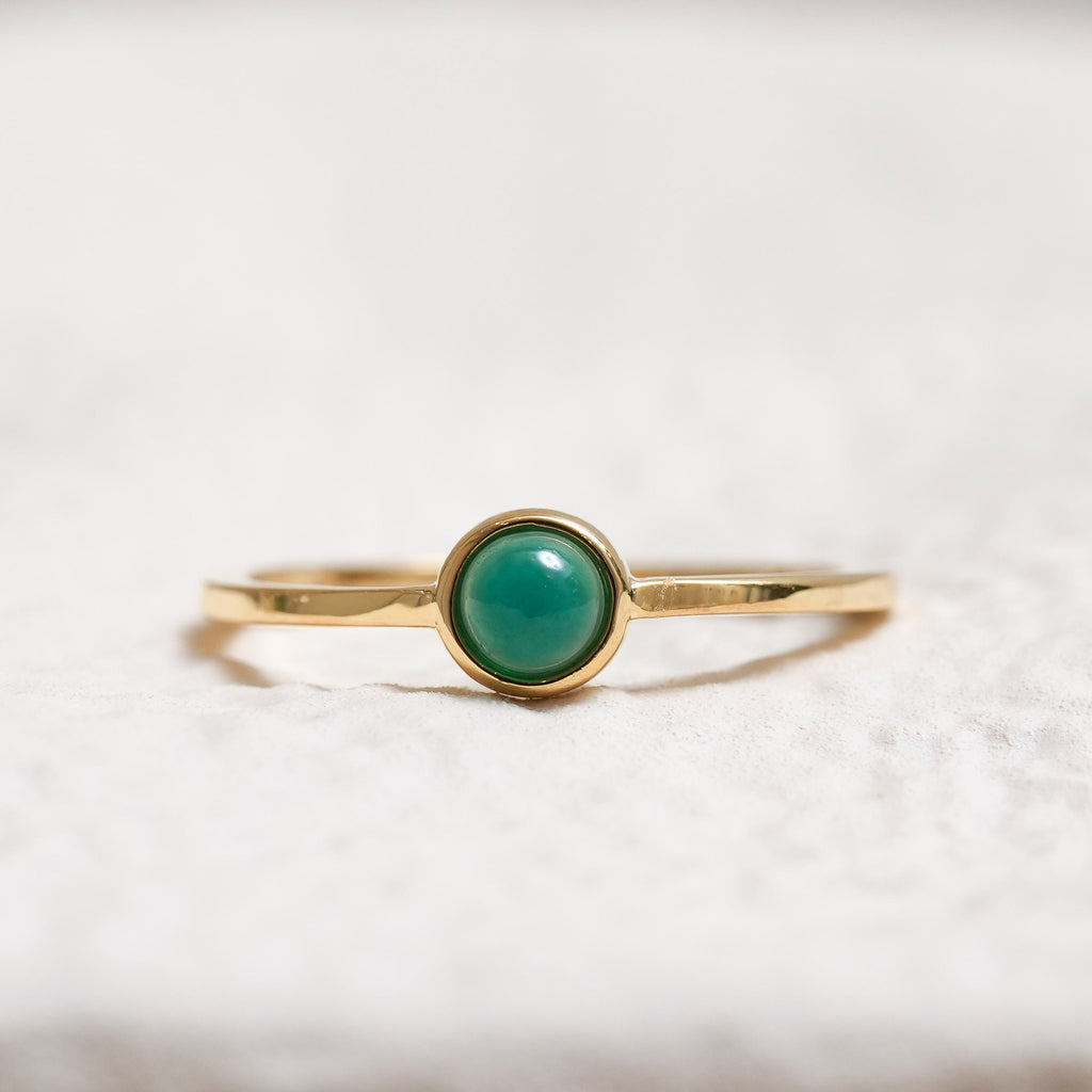 Sterling Silver Chrysoprase Crystal Ring