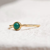 Sterling Silver Chrysoprase Crystal Ring