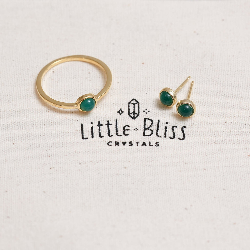 Sterling Silver Chrysoprase Crystal Ring