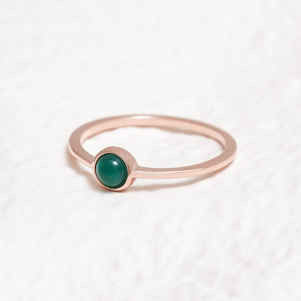 Sterling Silver Chrysoprase Crystal Ring