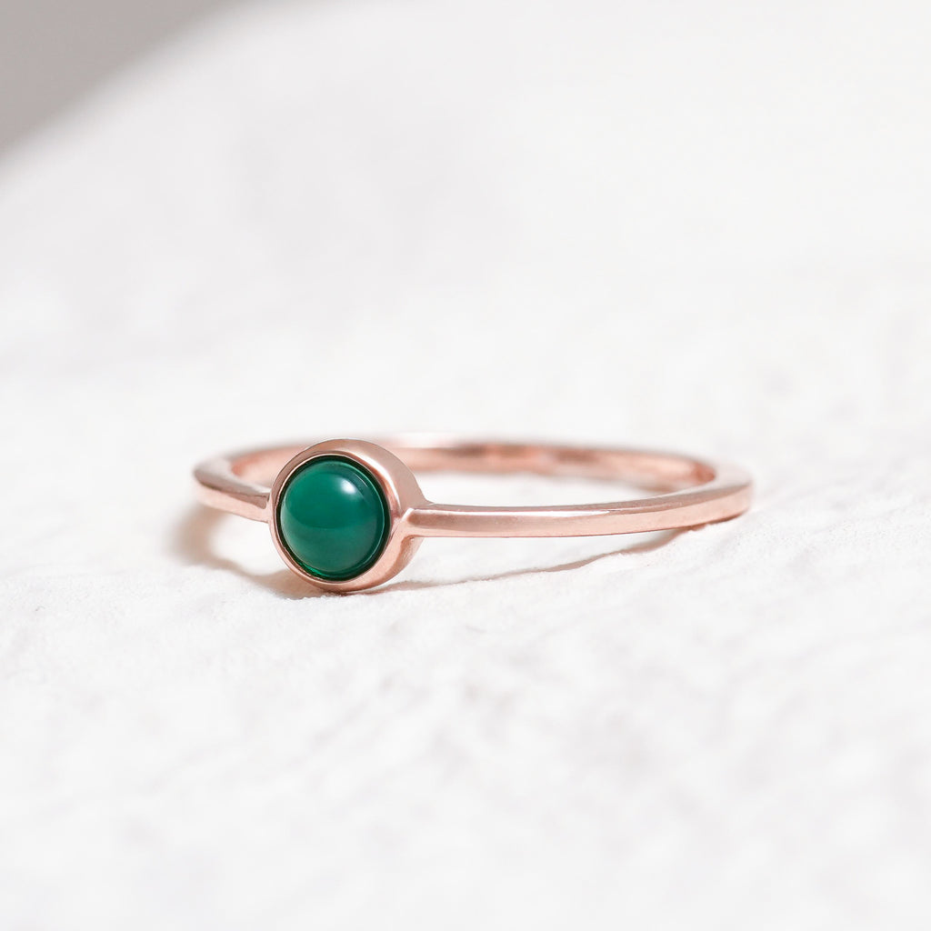 Sterling Silver Chrysoprase Crystal Ring