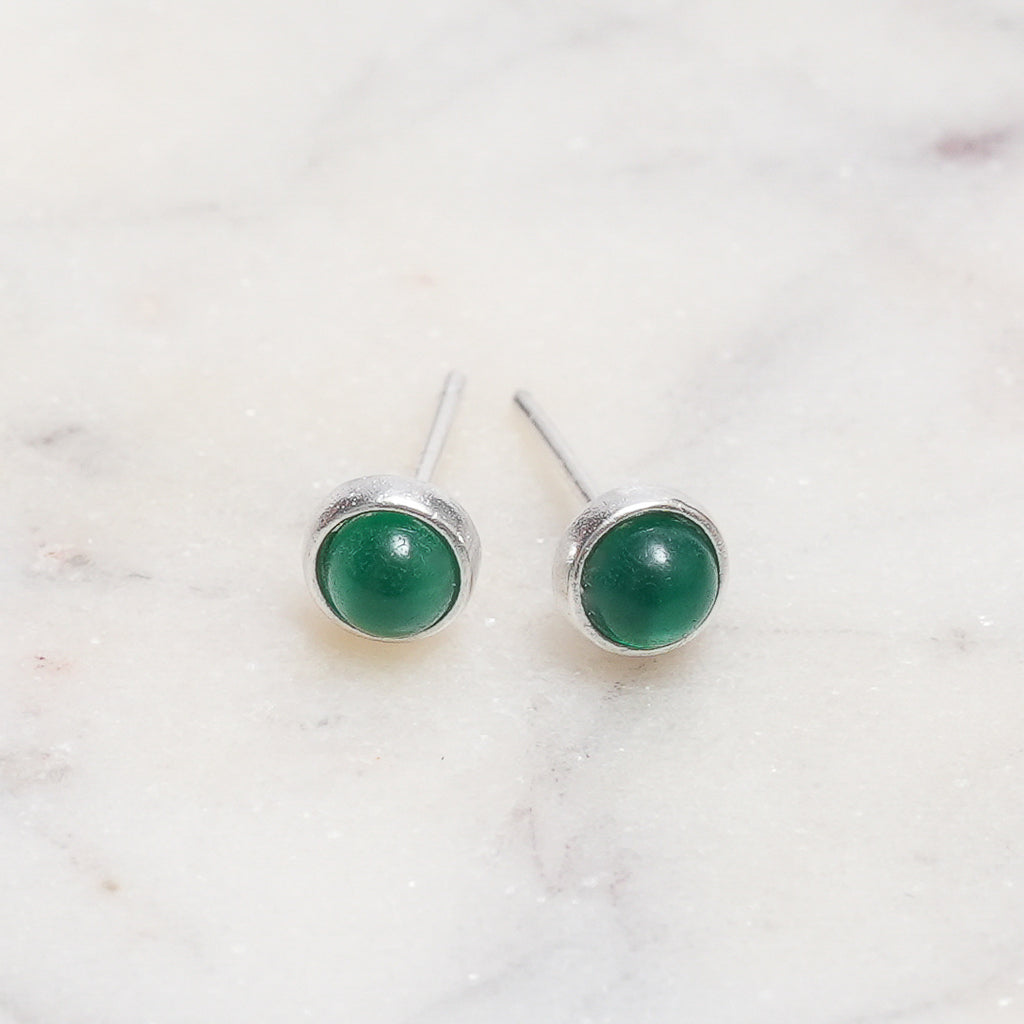 Sterling Silver Chrysoprase Crystal Earrings