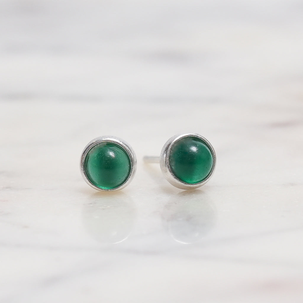 Sterling Silver Chrysoprase Crystal Earrings