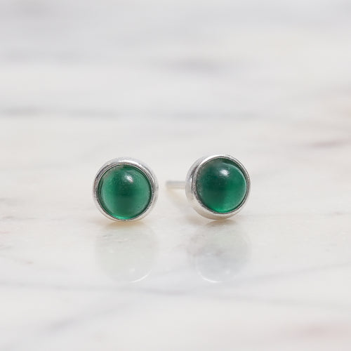 Sterling Silver Chrysoprase Crystal Earrings