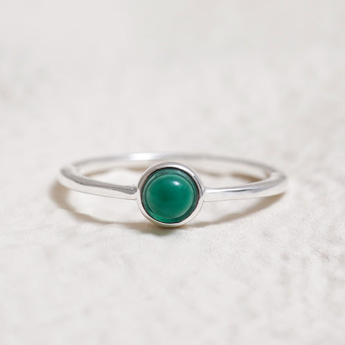 Sterling Silver Chrysoprase Crystal Ring