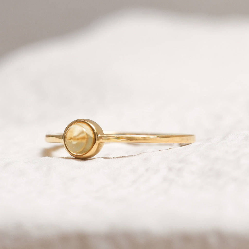 Sterling Silver Citrine Crystal Ring